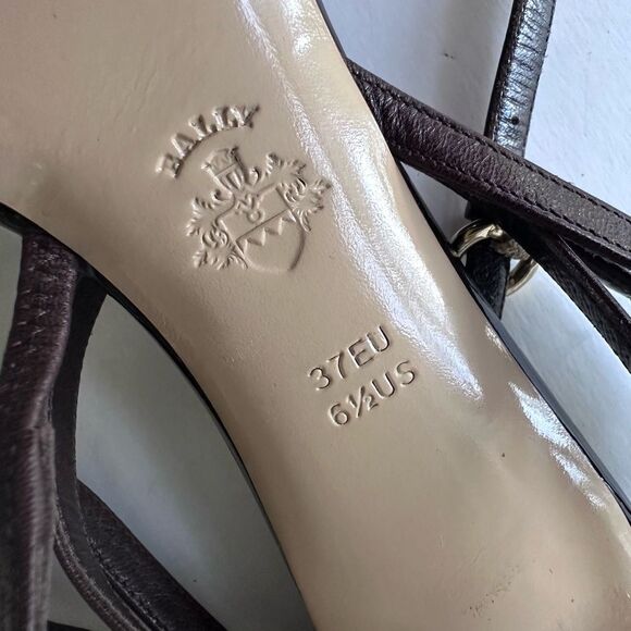 Bally ‘Jael’ Chocolate Brown Strappy Heeled Sandals Wrap Ankle Strap 6.5 - Picture 11 of 16